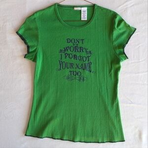 Y2K/00's style NoBo Glitter Slogan Babydoll Tee, Juniors XL 14-16